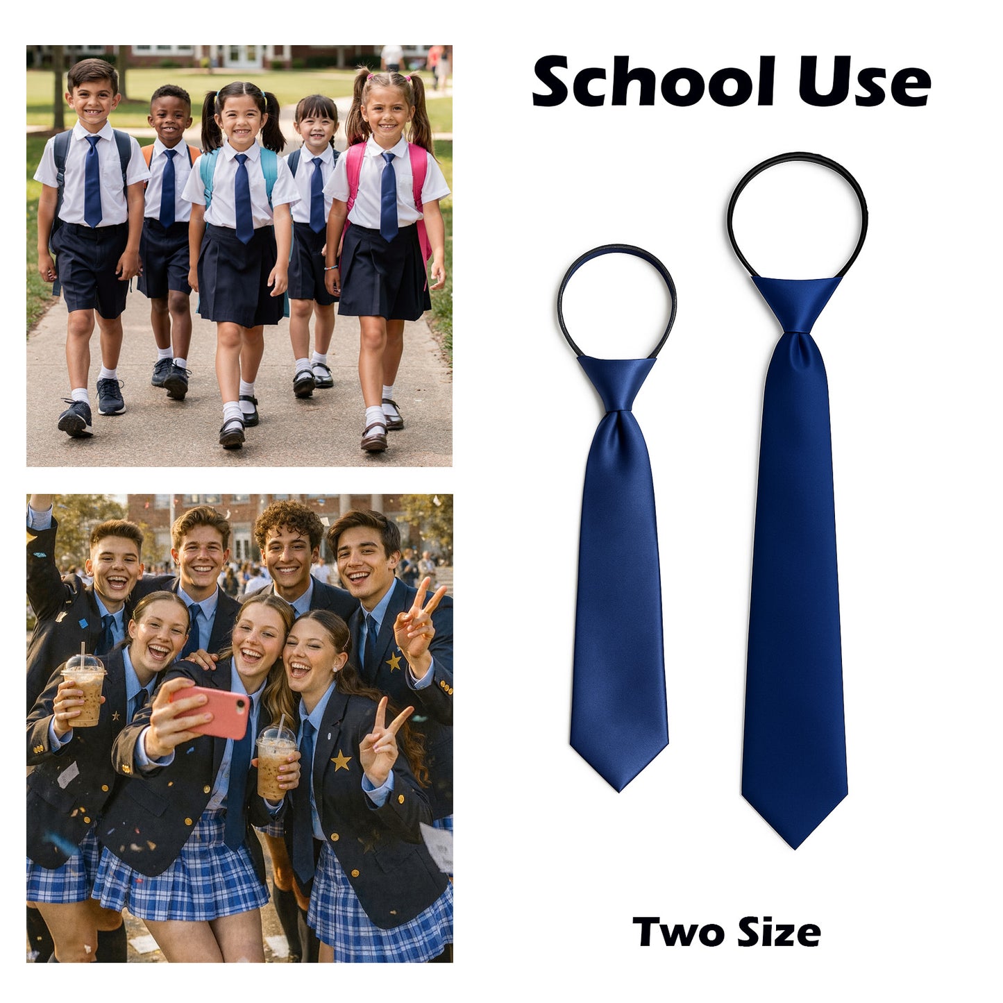 Adjustable Solid Tie-Navy