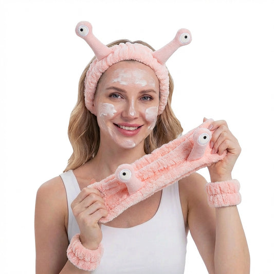 Snail Headband and Wristband Set-Pink