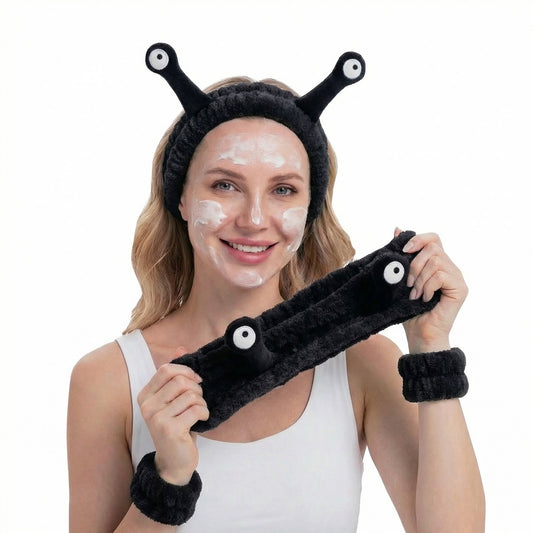 Snail Headband and Wristband Set-Black