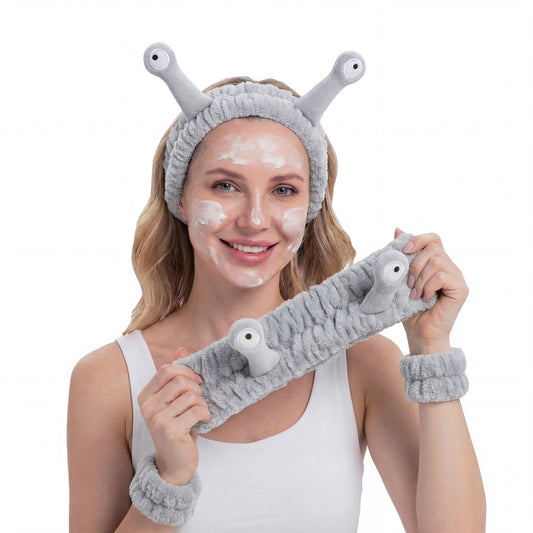 Snail Headband and Wristband Set-Grey