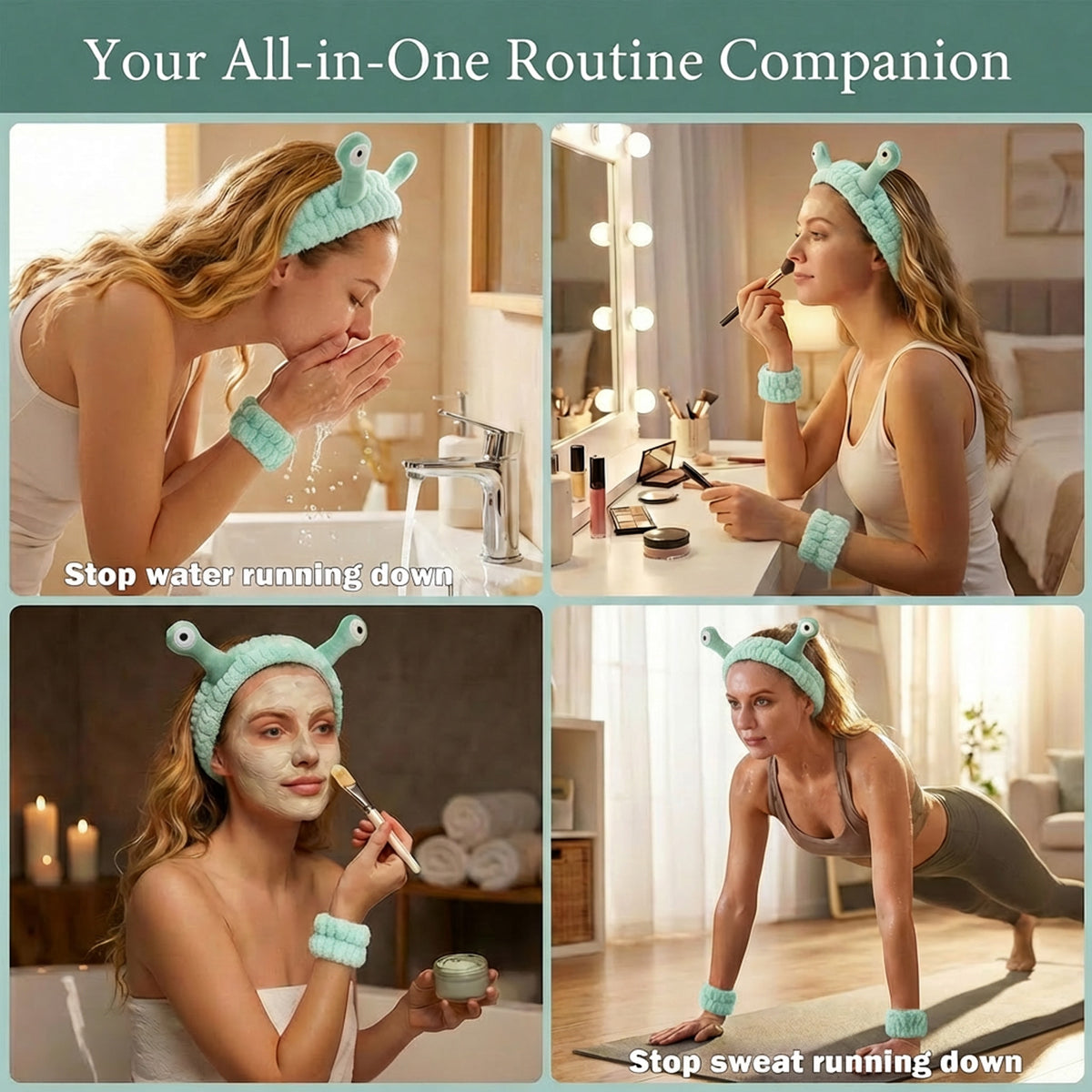 Snail Headband and Wristband Set-LightGreen