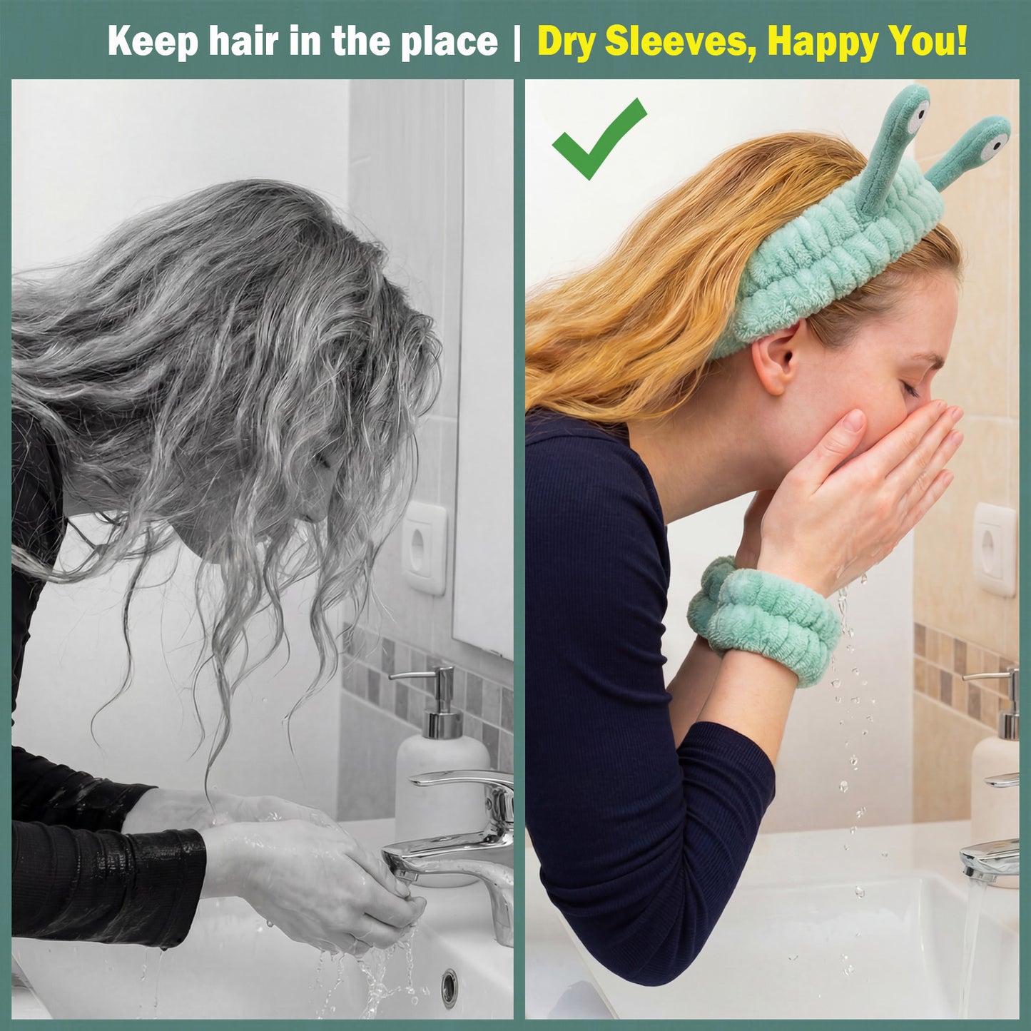 Snail Headband and Wristband Set-Green