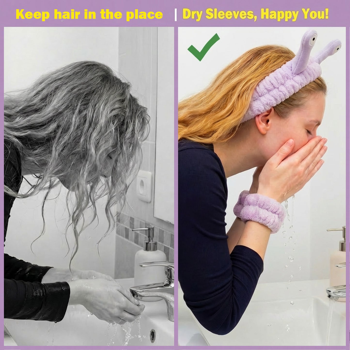 Snail Headband and Wristband Set-Purple
