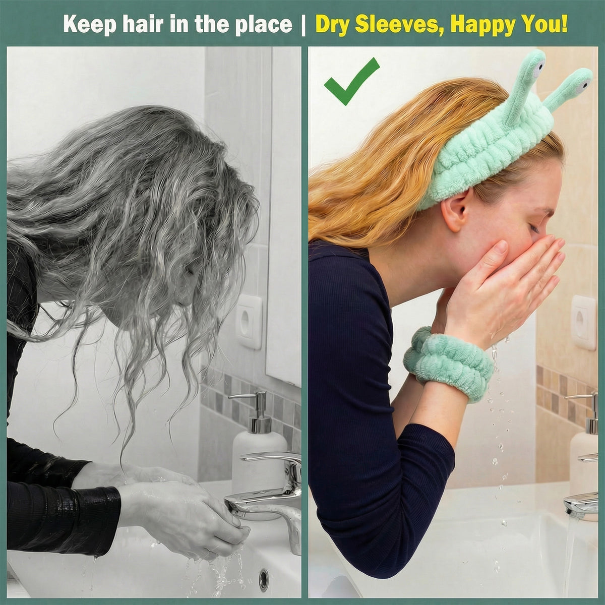 Snail Headband and Wristband Set-LightGreen