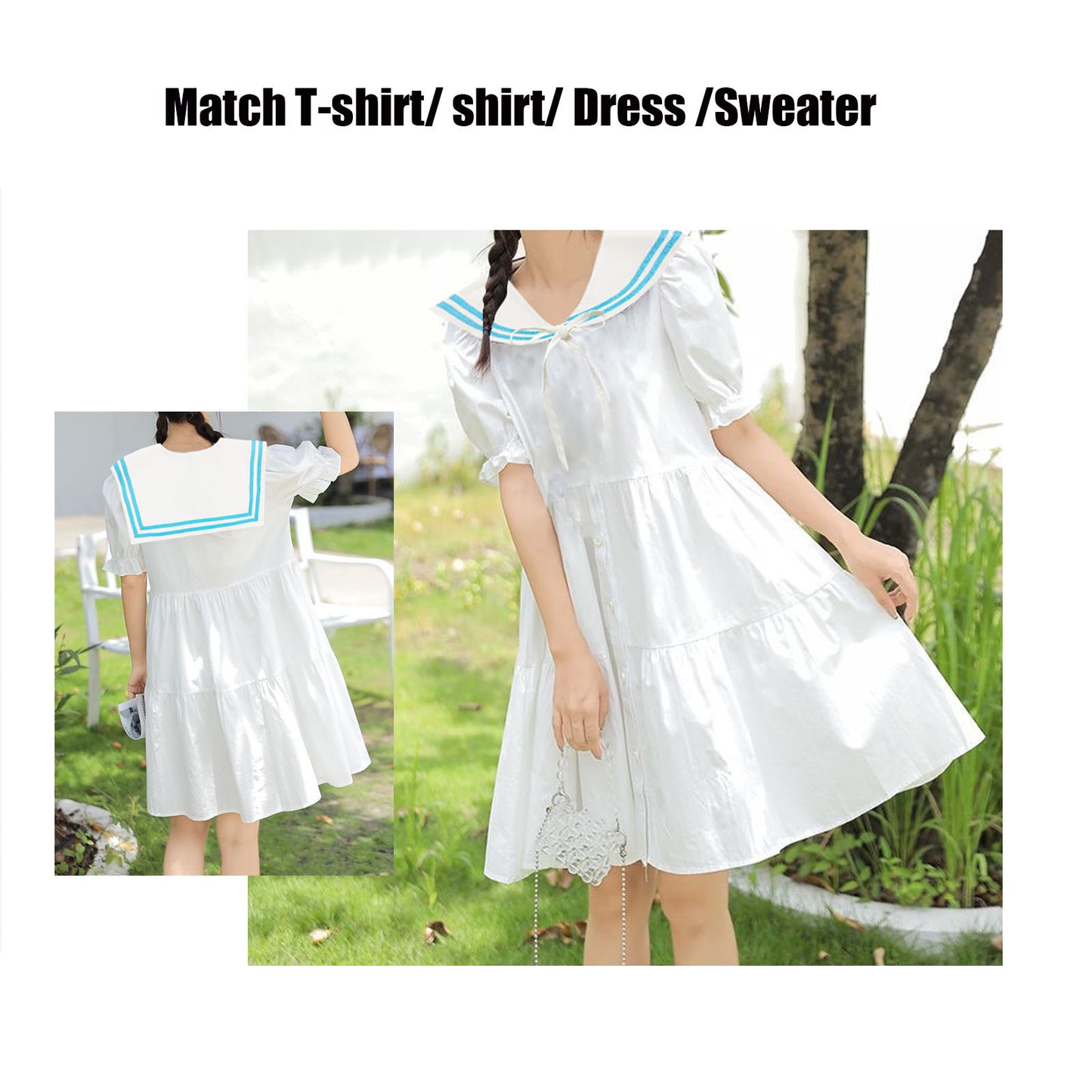 Sailor Collar H-WBlue