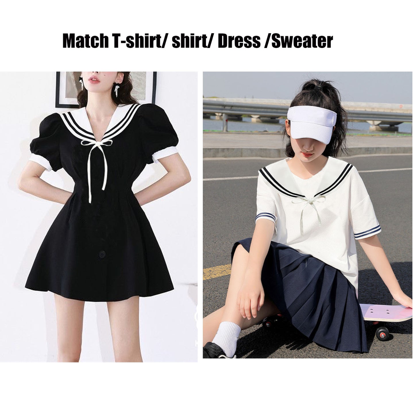 Sailor Collar H-White