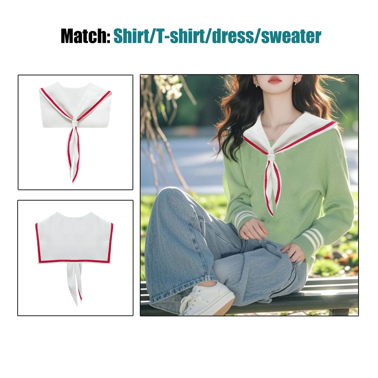 Sailor Collar O-WhiteRed