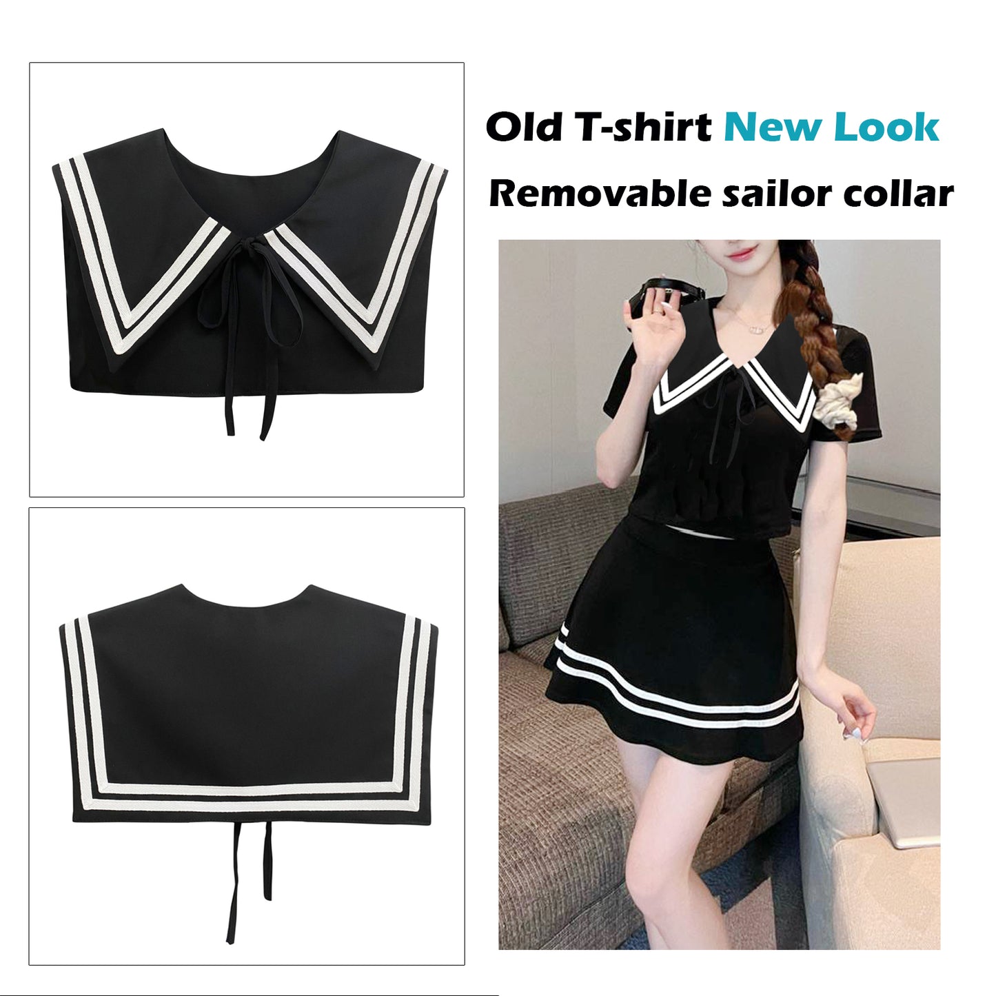 Sailor Collar T-Black
