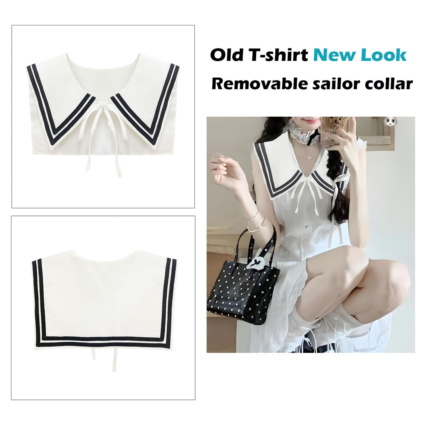 Sailor Collar T-White