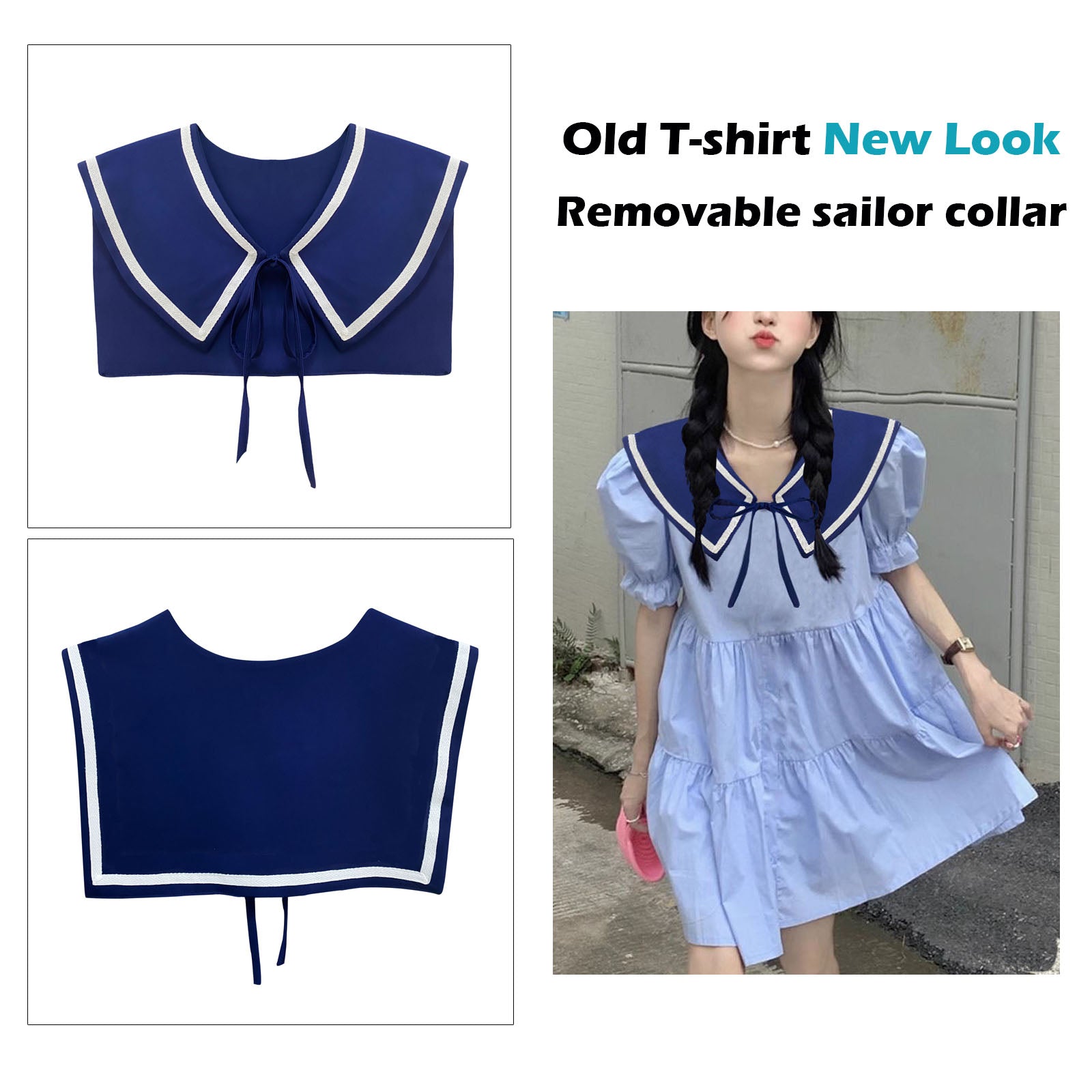 Sailor Collar V-Navy – HoosaiyWoo