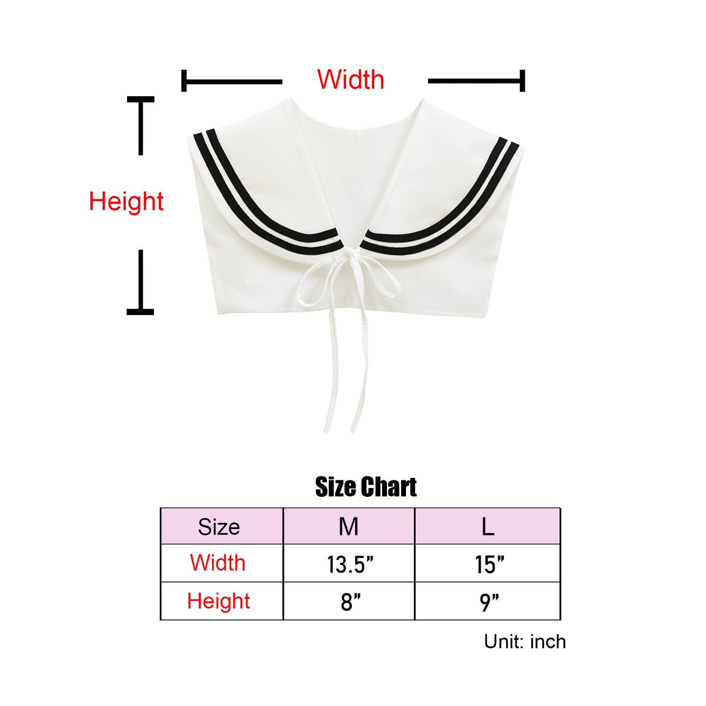 Sailor Collar W-White