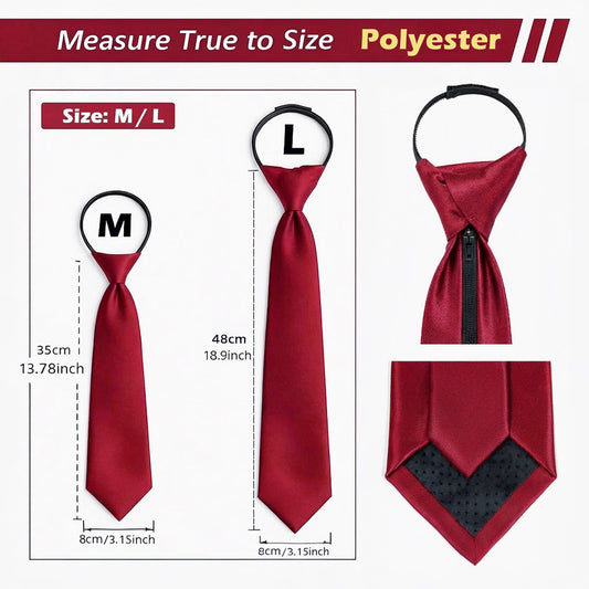 Adjustable Solid Tie-Red